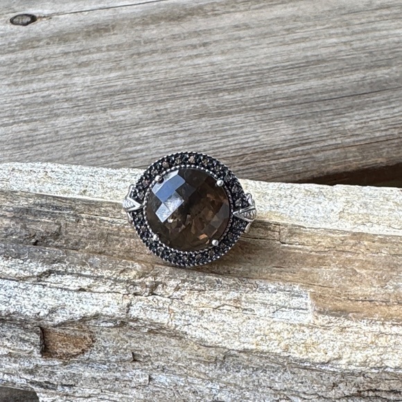 Phillip Gavriel Sterling and 18KYG Ring with Smoky Quartz and Coffee Diamonds - Picture 1 of 5